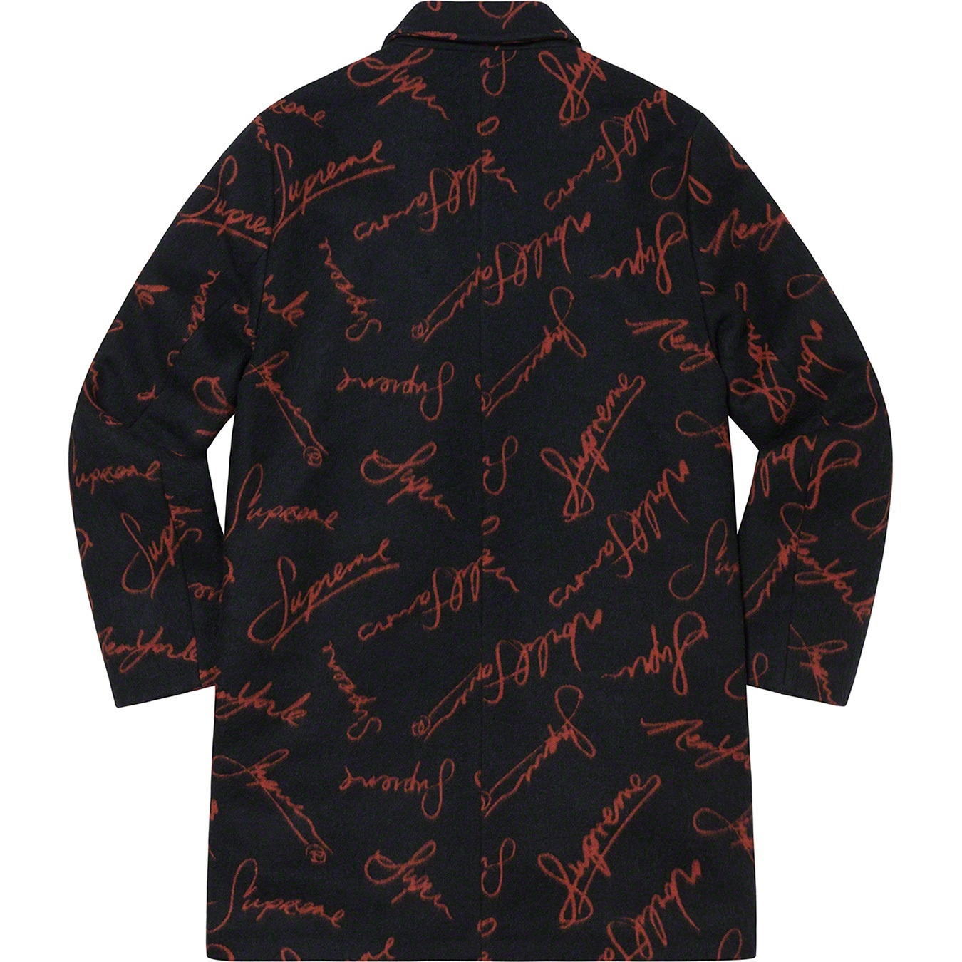 Script Logos Wool Overcoat view 4